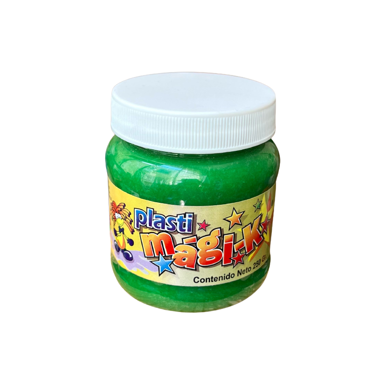 PLASTI MAGI-K FRASCO DE 250 GRS CON AROMAS, VERDE ESMERALDA - OLOR: MANZANA VERDE